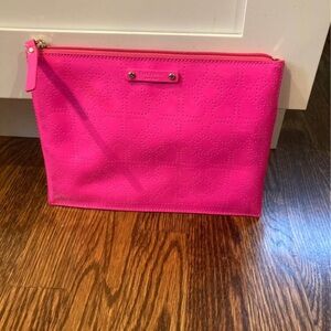 kate spade Bright Pink Perforated Zip Cosmetic Pouch
